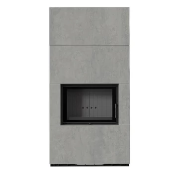 KRATKI FLOKI BOX 8 kW CEMENTO GRIGIO KANDALLÓ KŐ BURKOLATTAL FEKETE BELSŐVEL