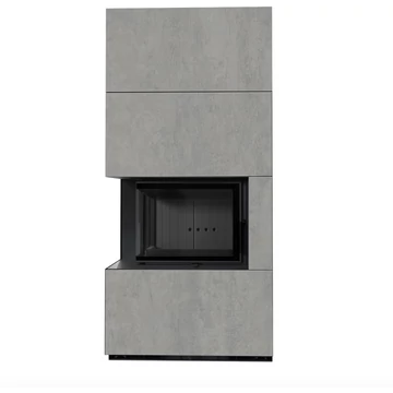 KRATKI FLOKI BOX 8 kW CEMENTO GRIGIO KANDALLÓ KŐ BURKOLATTAL BALOS FEKETE BELSŐVEL