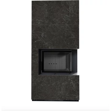 KRATKI FLOKI BOX 8 kW NATURALI NERO GRECO KANDALLÓ KŐ BURKOLATTAL JOBBOS FEKETE BELSŐVEL