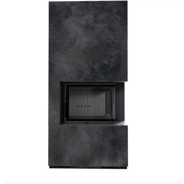 KRATKI FLOKI BOX 8 kW OSSIDO NERO KANDALLÓ KŐ BURKOLATTAL JOBBOS FEKETE BELSŐVEL