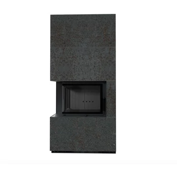 KRATKI FLOKI BOX 8 kW OXIDE NERO KANDALLÓ KŐ BURKOLATTAL BALOS FEKETE BELSŐVEL