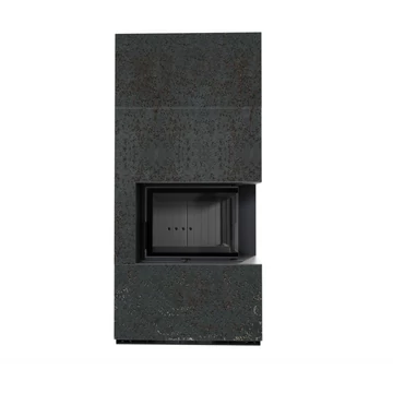 KRATKI FLOKI BOX 8 kW OXIDE NERO KANDALLÓ KŐ BURKOLATTAL JOBBOS FEKETE BELSŐVEL