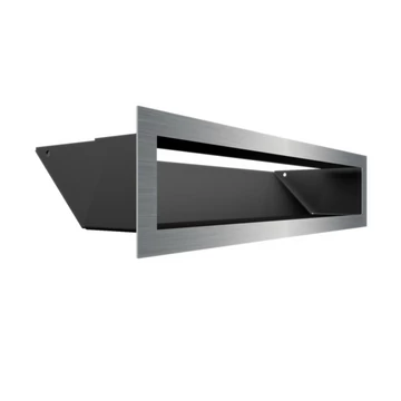 MINIMAL SZELLŐZŐRÁCS INOX 9x40cm  HÁTFALLAL SF
