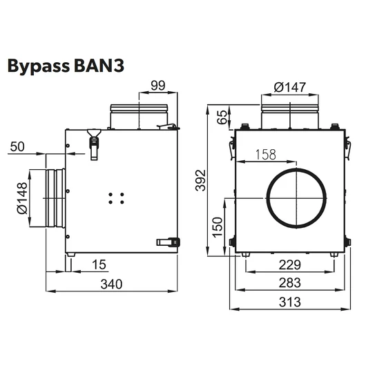 BYPASS SZŰRŐ VENTILÁTORHOZ BAN3