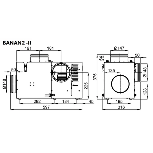 KOMPLETT KANDALLÓ VENTILÁTOR 570 m3/h