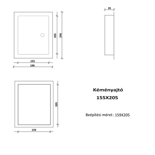 KÉMÉNYAJTÓ ALAPOZÓVAL KEZELVE  155x205 mm