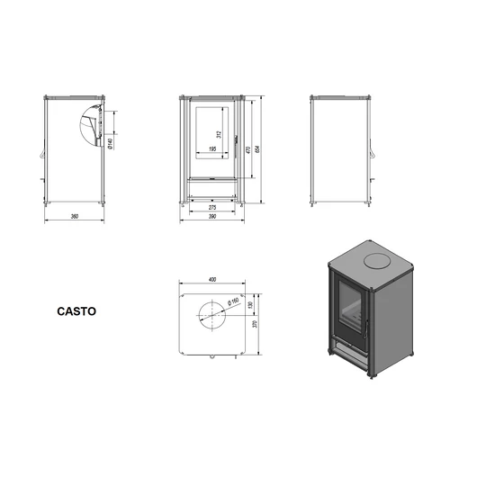 KOZA CASTO KANDALLÓKÁLYHA