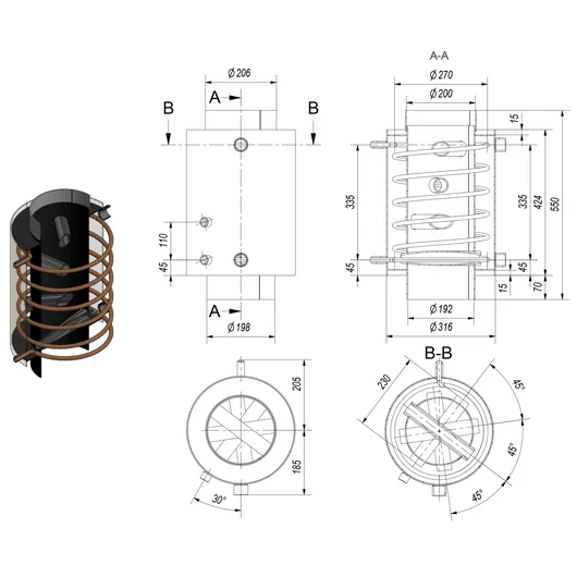 TURBODYM VÍZMELEGÍTŐ ADAPTER CSŐKÍGYÓVAL