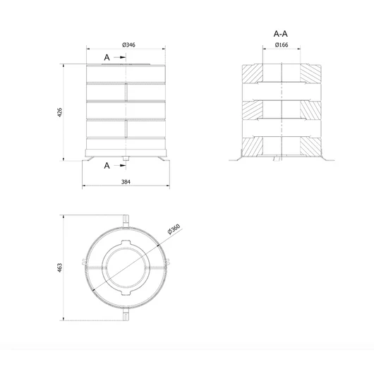HŐTÁROLÓ BETON GYŰRŰ TORA/L KÁLYHÁKHOZ 10DB 5 RÉTEGŰ 150Ø