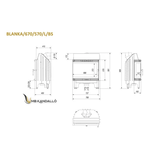 KRATKI BLANKA 670/570 BALOS EGYBENYÍLÓ 
