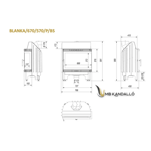 KRATKI BLANKA 670/570 JOBBOS EGYBENYÍLÓ 
