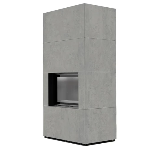KRATKI FLOKI BOX 8 kW CEMENTO GRIGIO KANDALLÓ KŐ BURKOLATTAL FEKETE BELSŐVEL