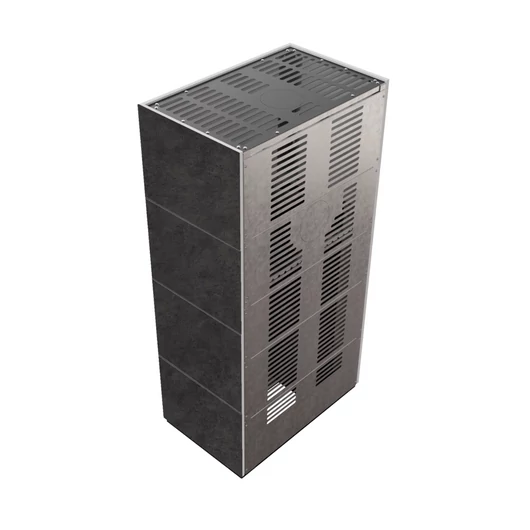 KRATKI FLOKI BOX 8 kW FOKOS GRAFIT KANDALLÓ KŐ BURKOLATTAL FEKETE BELSŐVEL