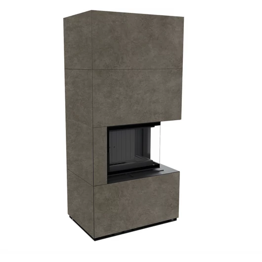 KRATKI FLOKI BOX 8 kW FOKOS PIOMBO KANDALLÓ KŐ BURKOLATTAL JOBBOS FEKETE BELSŐVEL