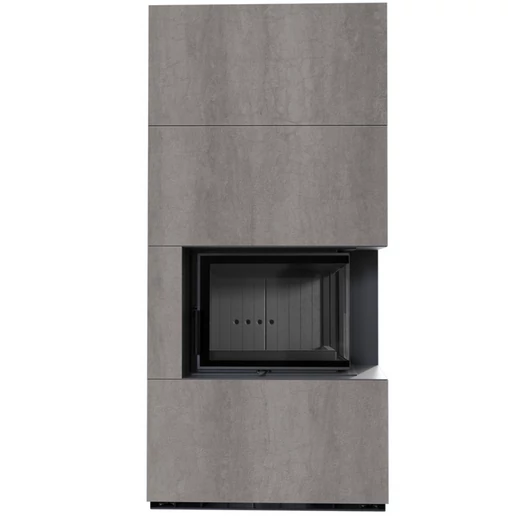 KRATKI FLOKI BOX 8 kW NATURALI GRIGIA KANDALLÓ KŐ BURKOLATTAL JOBBOS FEKETE BELSŐVEL