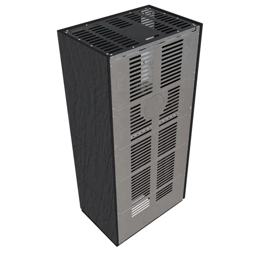 KRATKI FLOKI BOX 8 kW NATURALI NERO KANDALLÓ KŐ BURKOLATTAL BALOS FEKETE BELSŐVEL