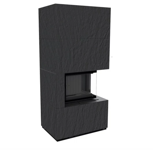 KRATKI FLOKI BOX 8 kW NATURALI NERO KANDALLÓ KŐ BURKOLATTAL JOBBOS FEKETE BELSŐVEL