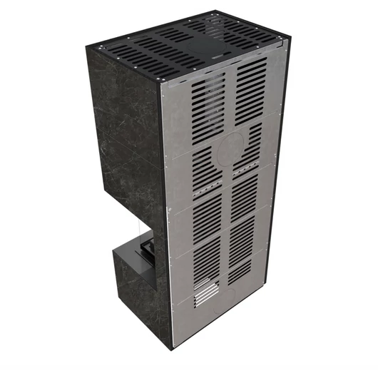 KRATKI FLOKI BOX 8 kW NATURALI NERO GRECO KANDALLÓ KŐ BURKOLATTAL JOBBOS FEKETE BELSŐVEL