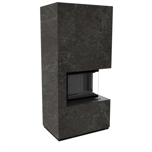 KRATKI FLOKI BOX 8 kW NATURALI NERO GRECO KANDALLÓ KŐ BURKOLATTAL JOBBOS FEKETE BELSŐVEL
