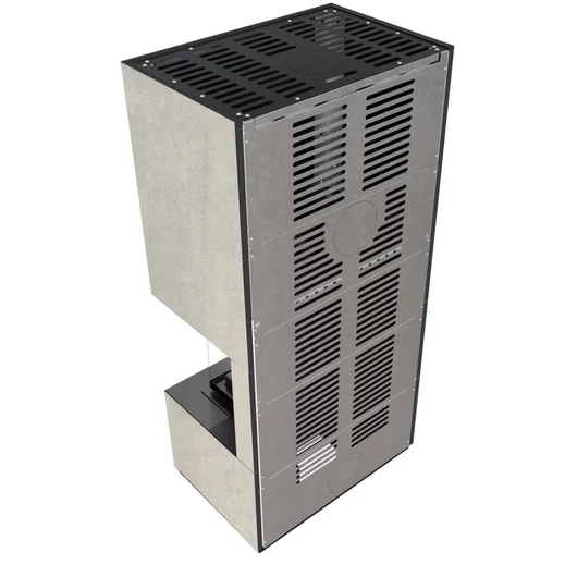 KRATKI FLOKI BOX 8 kW NATURALI PERLA KANDALLÓ KŐ BURKOLATTAL JOBBOS FEKETE BELSŐVEL