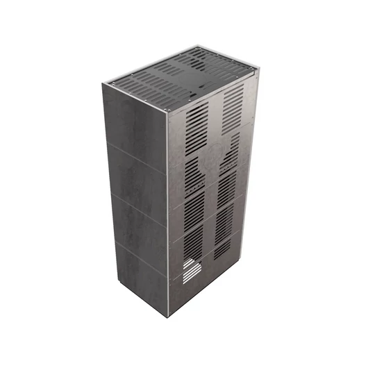 KRATKI FLOKI BOX 8 kW NATURALI PIETRA KANDALLÓ KŐ BURKOLATTAL FEKETE BELSŐVEL
