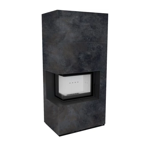 KRATKI FLOKI BOX 8 kW OSSIDO NERO KANDALLÓ KŐ BURKOLATTAL BALOS FEKETE BELSŐVEL