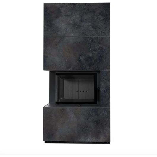 KRATKI FLOKI BOX 8 kW OSSIDO NERO KANDALLÓ KŐ BURKOLATTAL BALOS FEKETE BELSŐVEL