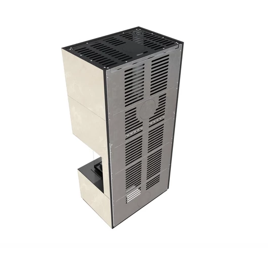KRATKI FLOKI BOX 8 kW OXIDE BIANCO KANDALLÓ KŐ BURKOLATTAL JOBBOS FEKETE BELSŐVEL