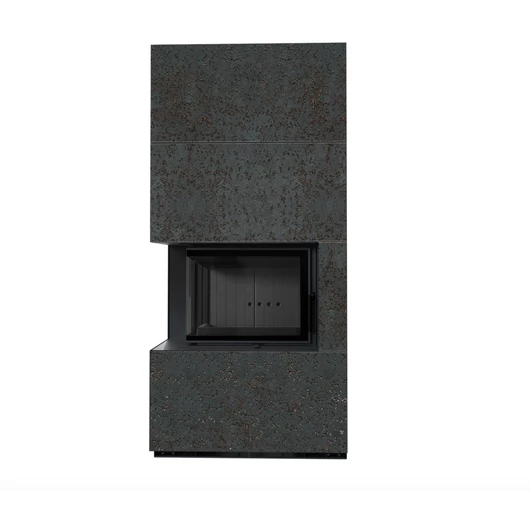 KRATKI FLOKI BOX 8 kW OXIDE NERO KANDALLÓ KŐ BURKOLATTAL BALOS FEKETE BELSŐVEL