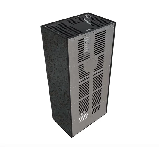 KRATKI FLOKI BOX 8 kW OXIDE NERO KANDALLÓ KŐ BURKOLATTAL