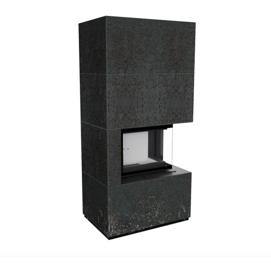 KRATKI FLOKI BOX 8 kW OXIDE NERO KANDALLÓ KŐ BURKOLATTAL JOBBOS
