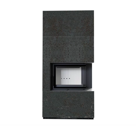 KRATKI FLOKI BOX 8 kW OXIDE NERO KANDALLÓ KŐ BURKOLATTAL JOBBOS