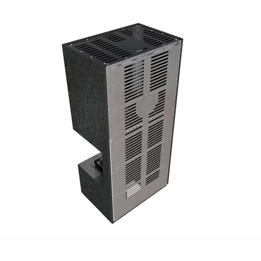 KRATKI FLOKI BOX 8 kW OXIDE NERO KANDALLÓ KŐ BURKOLATTAL JOBBOS