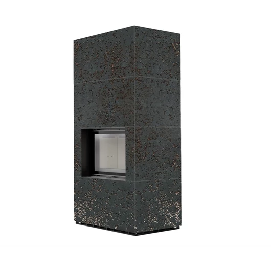 KRATKI FLOKI BOX 8 kW OXIDE NERO KANDALLÓ KŐ BURKOLATTAL