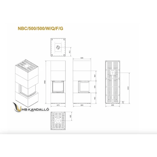 NBC 8 FOKOS GRAFIT HÁROM OLDALAS BOX MAGASÍTOTT