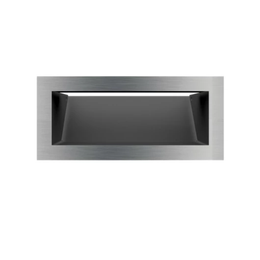 MINIMAL SZELLŐZŐRÁCS INOX 9x20cm  HÁTFALLAL SF
