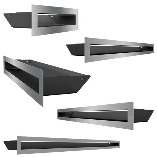 MINIMAL SZELLŐZŐRÁCS INOX 9x60cm  HÁTFALLAL SF