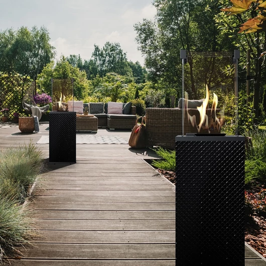 PATIO TERASZMELEGÍTŐ FEKETE STEPPELT ELŐLAPPAL TÁVIRÁNYÍTÓVAL