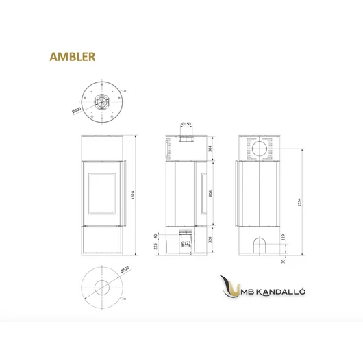 KRATKI AMBLER KANDALLÓKÁLYHA FEKETE BELSŐVEL