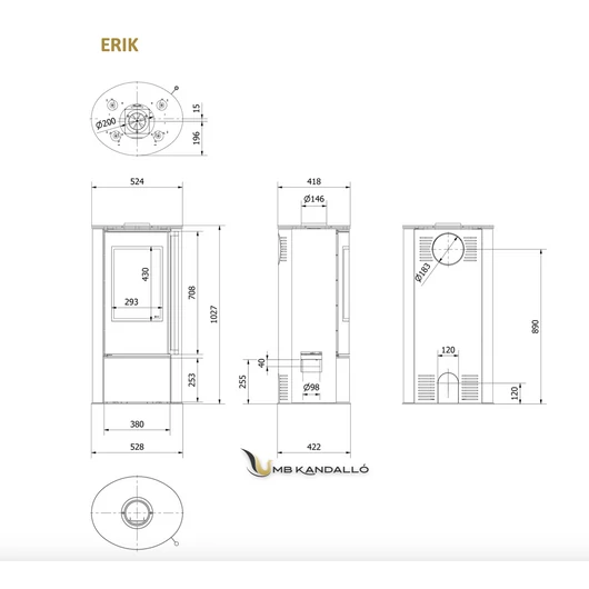KRATKI ERIK GOLD SATIN KANDALLÓKÁLYHA 