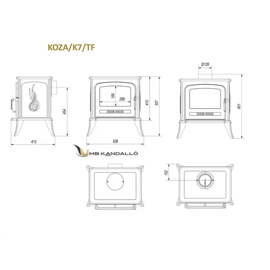 KRATKI KOZA K7 KÁLYHA TURBOFAN RENDSZERREL
