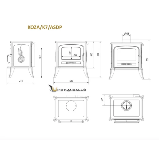 KRATKI KOZA K7 KÁLYHA ASDP RENDSZERREL