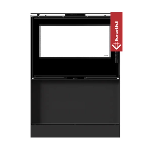 KRATKI KARI 80 KANDALLÓKÁLYHA SZEMKÖZTI ÜVEG FATÁROLÓVAL FEKETE BELSŐVEL