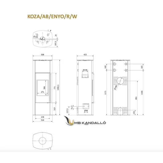 KRATKI KOZA AB ENYO R MAGASÍTOTT KANDALLÓKÁLYHA