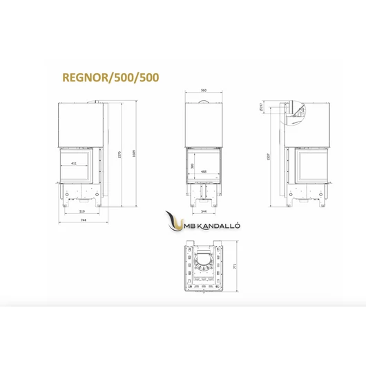 REGNOR PANORÁMA 7 kW HÁROM OLDALAS