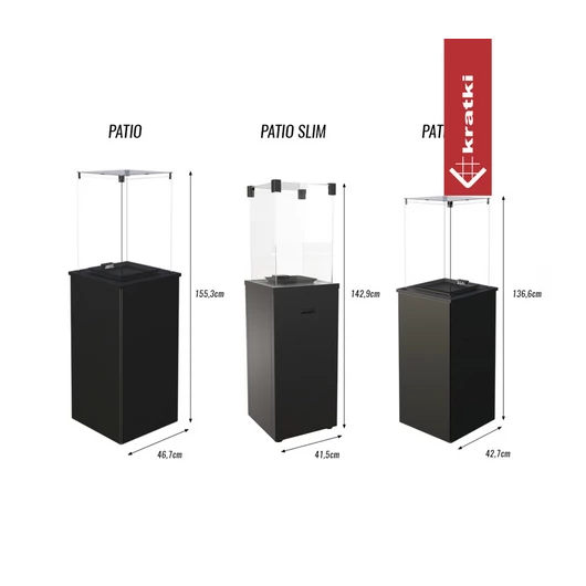 PATIO SLIM TERASZMELEGÍTŐ FEKETE MANUÁLIS VEZÉRLÉS 8,2 kW