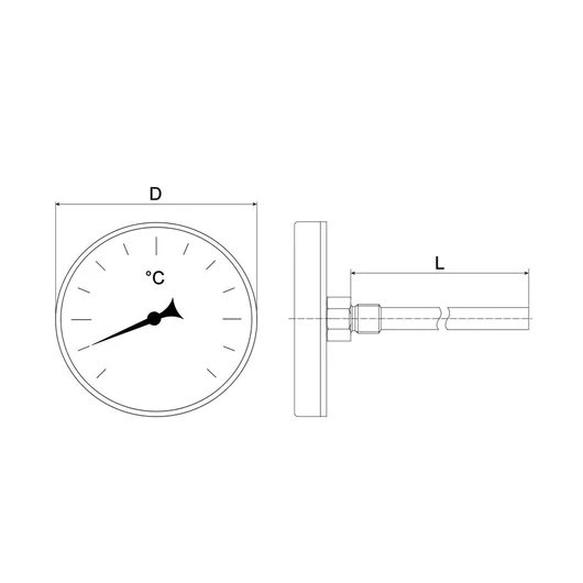 KEMENCE HŐMÉRŐ 0-600 °C