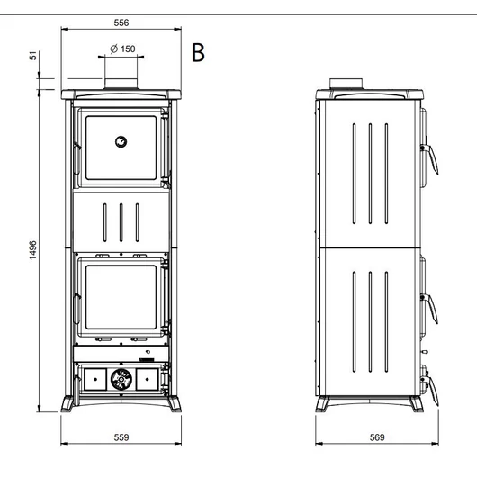 LA NORDICA NOVA FORNO STEEL ANTHRACITE - KÁLYHA SÜTŐVEL