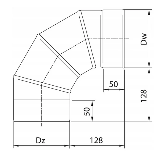 HORGANYZOTT KÖNYÖK 90° 250 MM